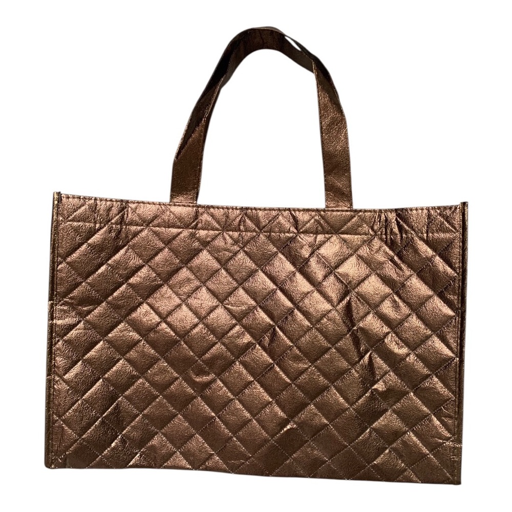 Elegant Quilted Brown Tote Bag